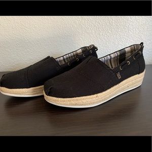 BOB’S from Sketchers Espadrille Wedge Black Shoes - 10